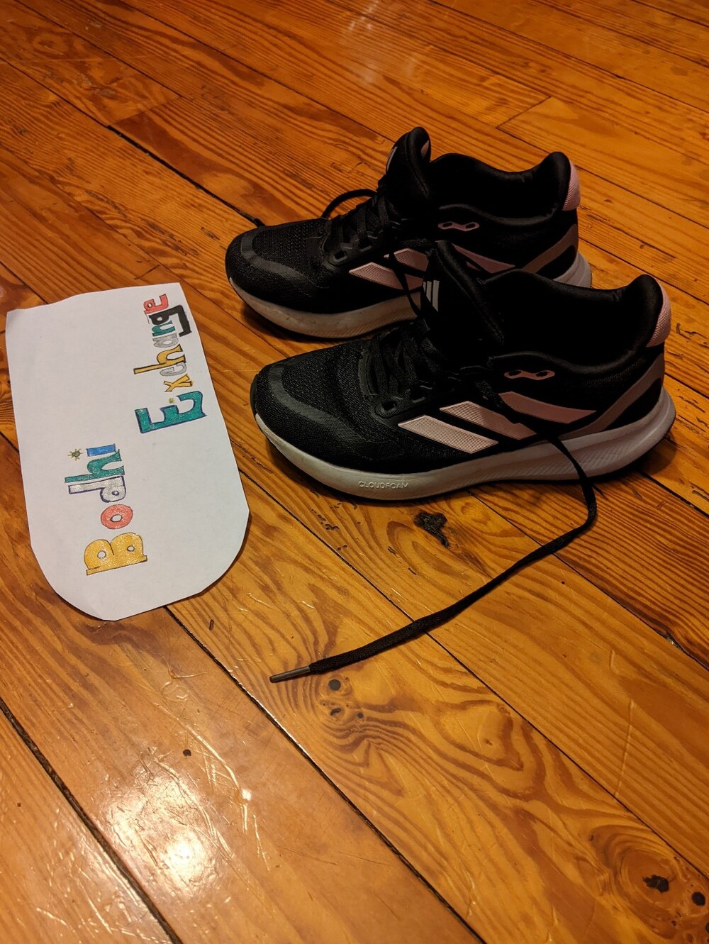 Adidas Black and White Running Shoes